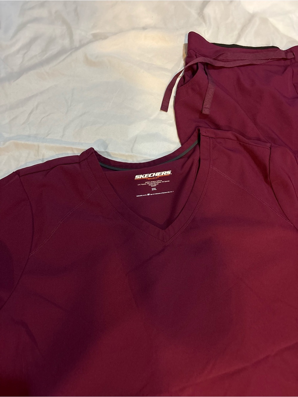 Skechers Women's boot cut Scrub Set in Berry Plum - Picture 2 of 2